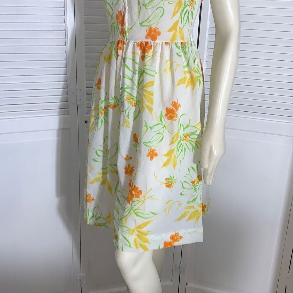 Vintage‎ Carol Brent Yellow Floral Dress Women’s Size 14 - Picture 11 of 16